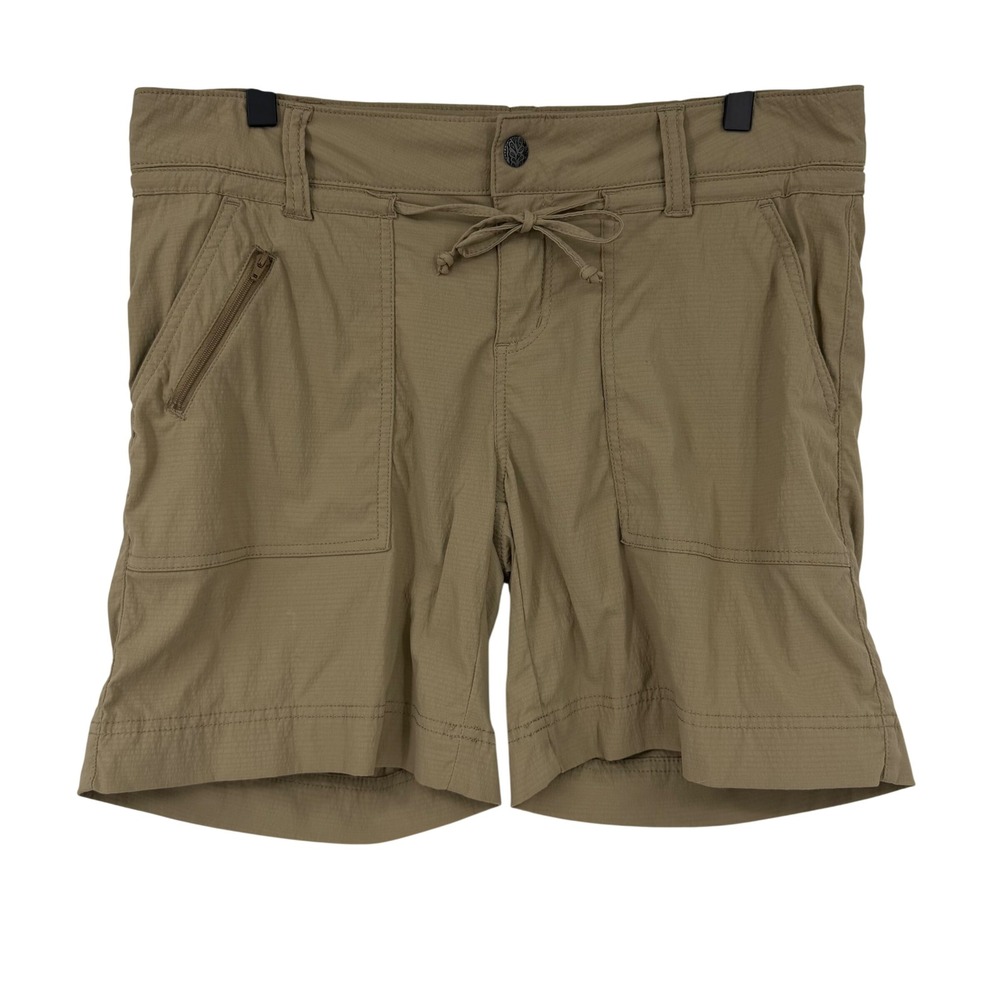 Prana Nora Shorts Women 10 Khaki Tan Cargo Hiking Stretch Ripstop Gorpcore Trail